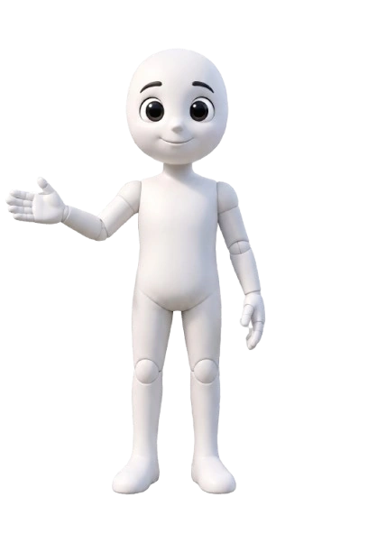3D Character Guide Presenting Motion Graphics, CGI, and 3D Animation Production Capabilities