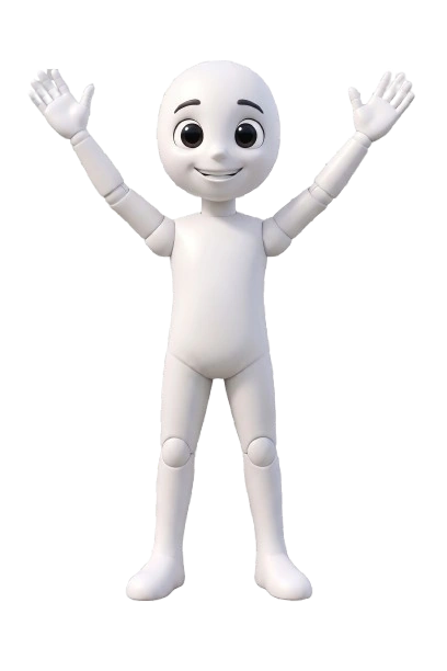 Light Animation 3D Character Mascot Celebrating Successful High-Quality Animation Project Delivery
