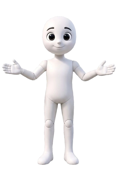 Light Animation 3D Mascot Character - Friendly Interactive Welcome Guide to Animation Studio Services