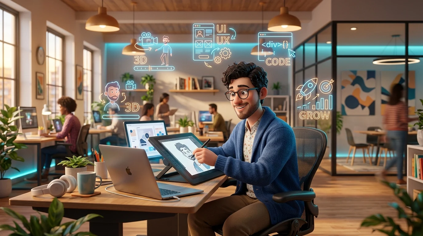 3D Creative Professional in Studio