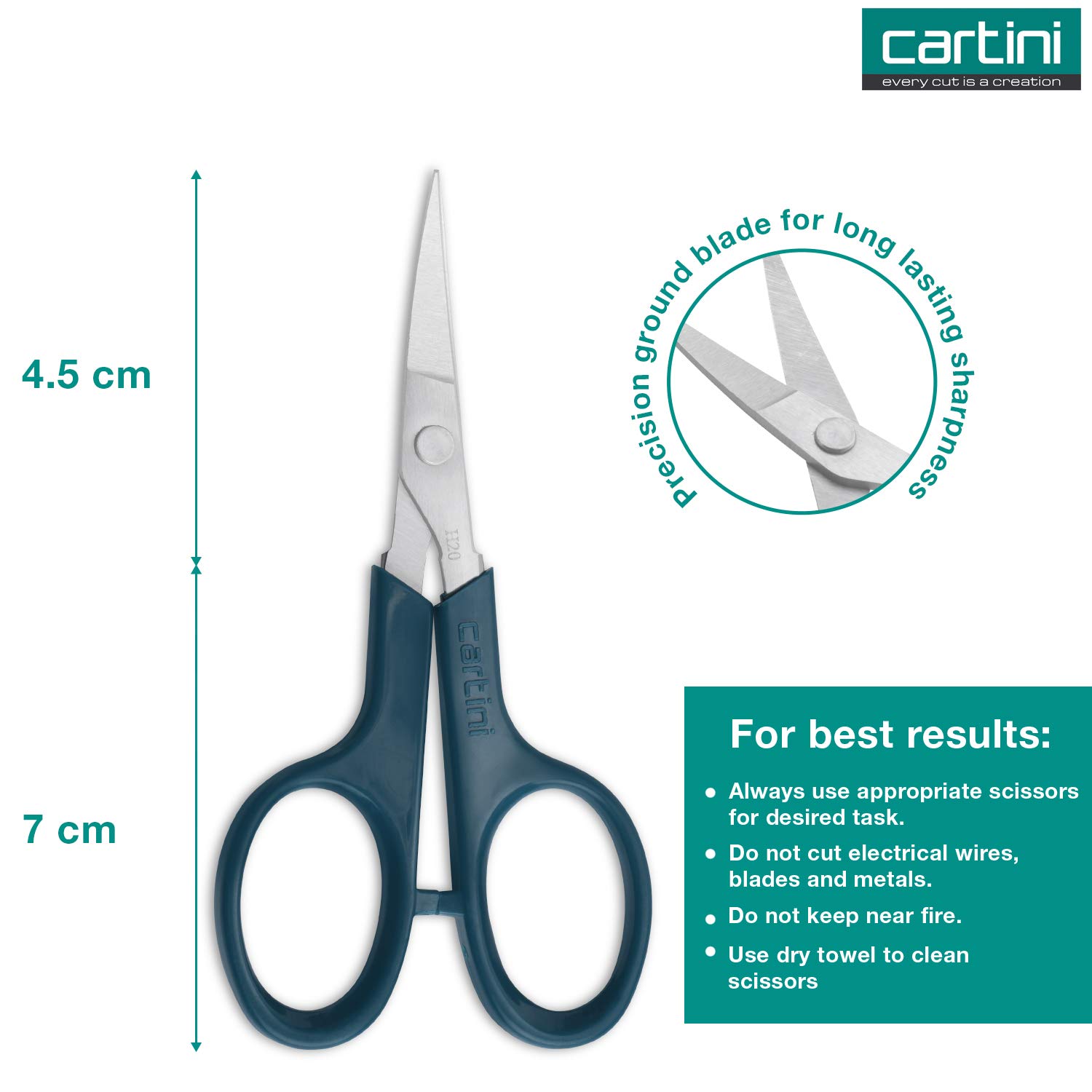 Godrej Cartini Tip Cut Scissors - Teal (7130).jpg