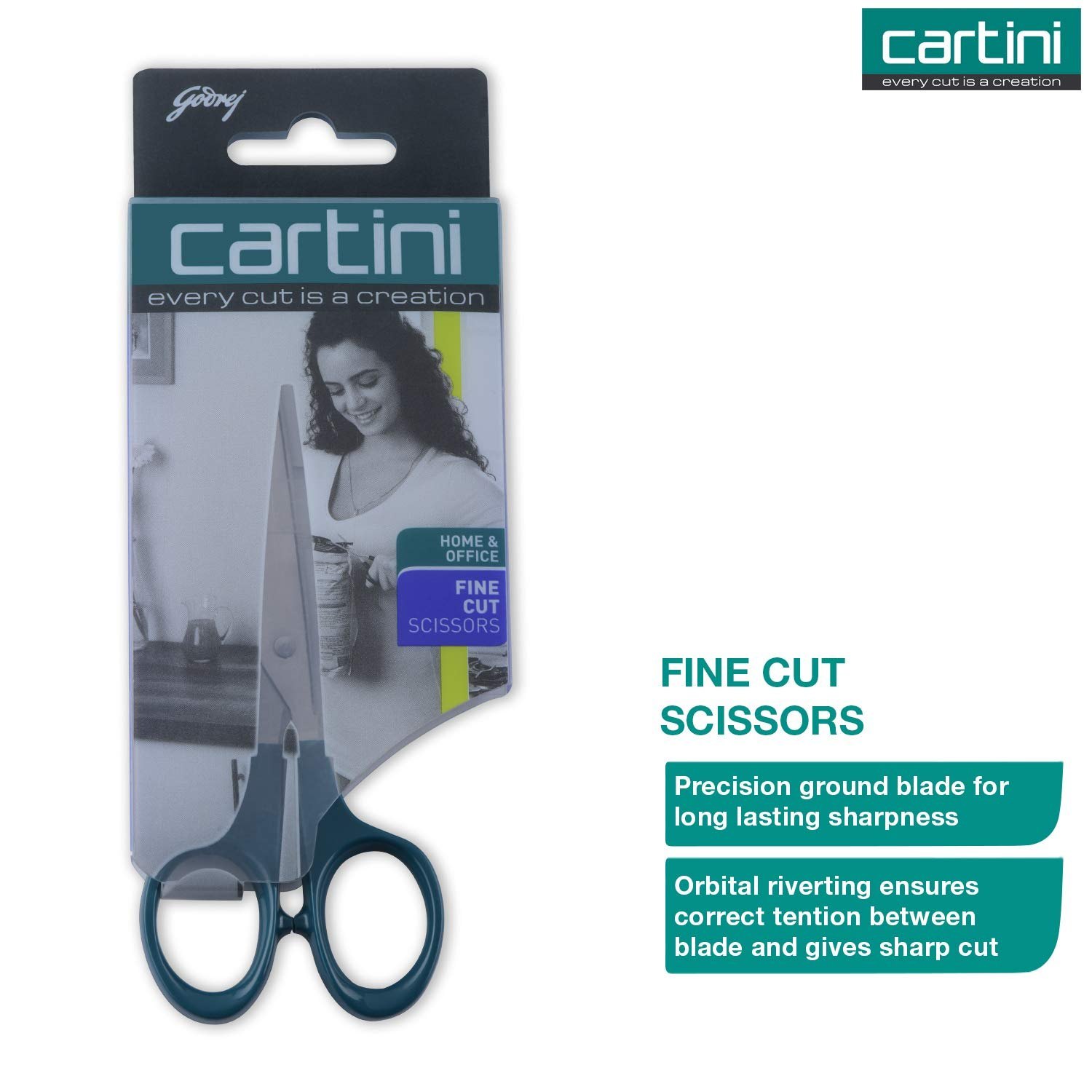 Godrej Cartini Trim Cut Scissors - Teal (7128).jpg