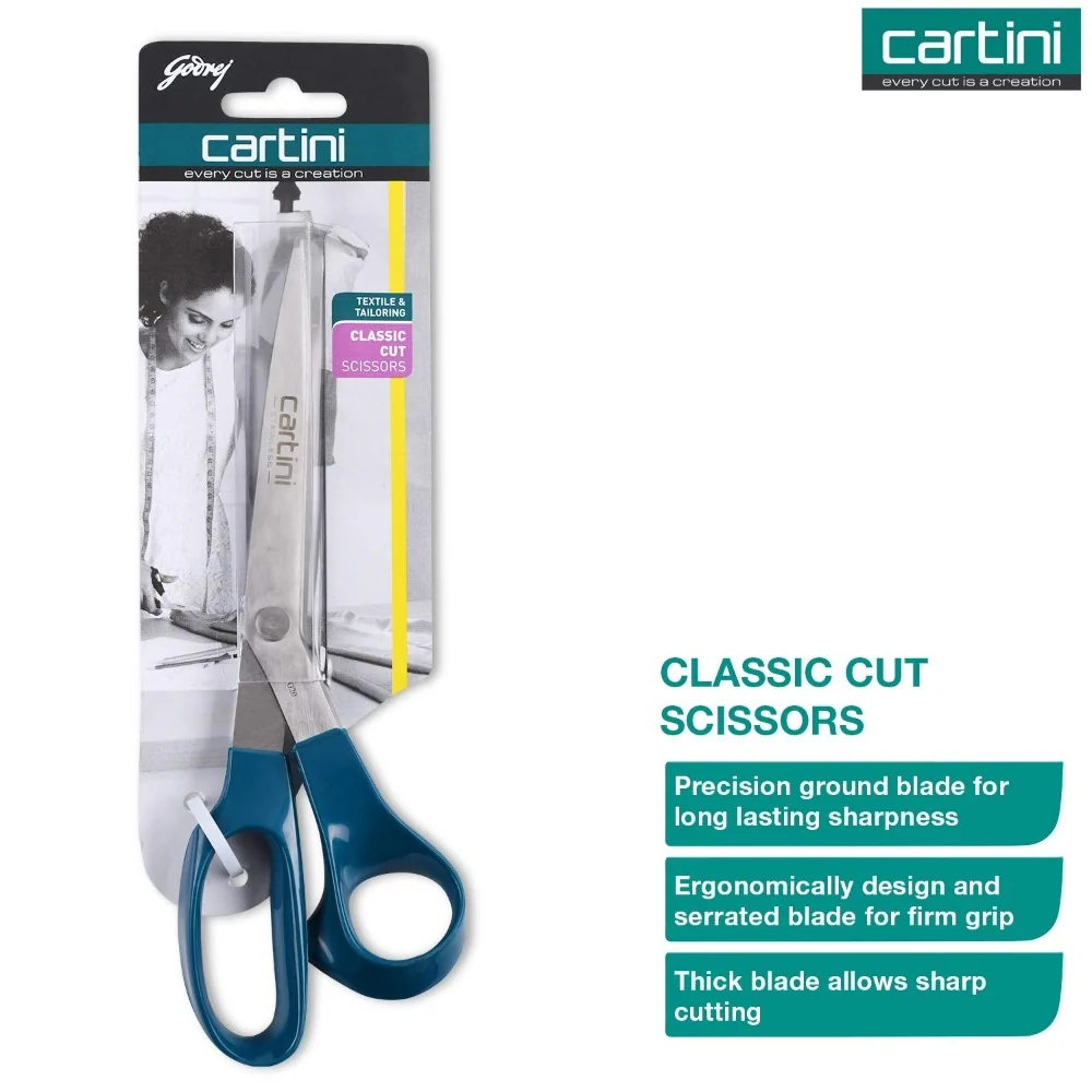 Godrej Cartini Classic Cut Scissors - Teal (7122)
