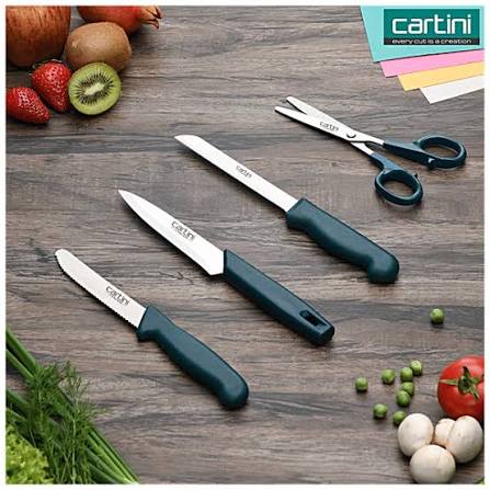Godrej Cartini Ultra Edge Knife Set - Red, Green, Blue (4660)
